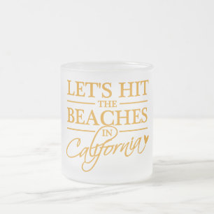 Taza De Cristal Esmerilado Canciones de California Beaches - elegir estilo