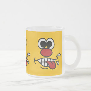 Taza De Cristal Esmerilado Canciones graciosas de personalizado facial