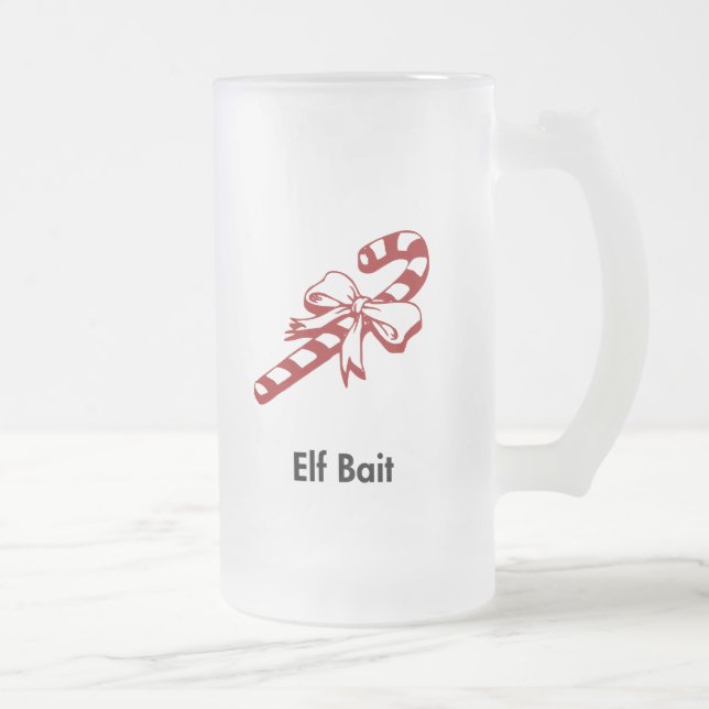 Taza De Cristal Esmerilado Candy Cane Elf Bait (Derecha)