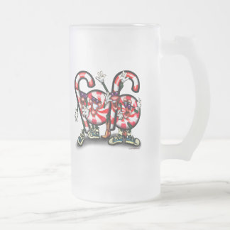 Taza De Cristal Esmerilado Candy Cane Gang