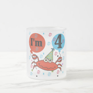Taza De Cristal Esmerilado Cangrejo 4 camisetas de cumpleaños y regalos