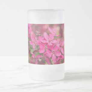 Taza De Cristal Esmerilado Cangrejo de manzana florece cerveza de vidrio cong