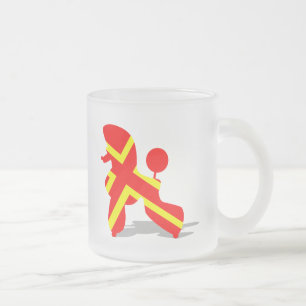 Taza De Cristal Esmerilado Caniches Patrióticos