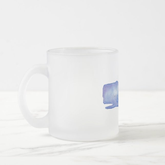 Taza De Cristal Esmerilado Canto de café de ballena acuarela (Izquierda)