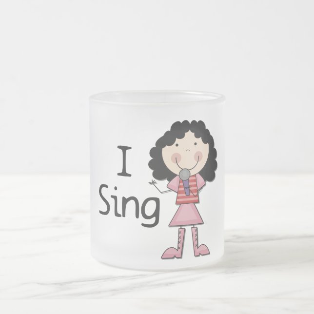 Taza De Cristal Esmerilado Canto las camisetas y los regalos femeninos (Centro)