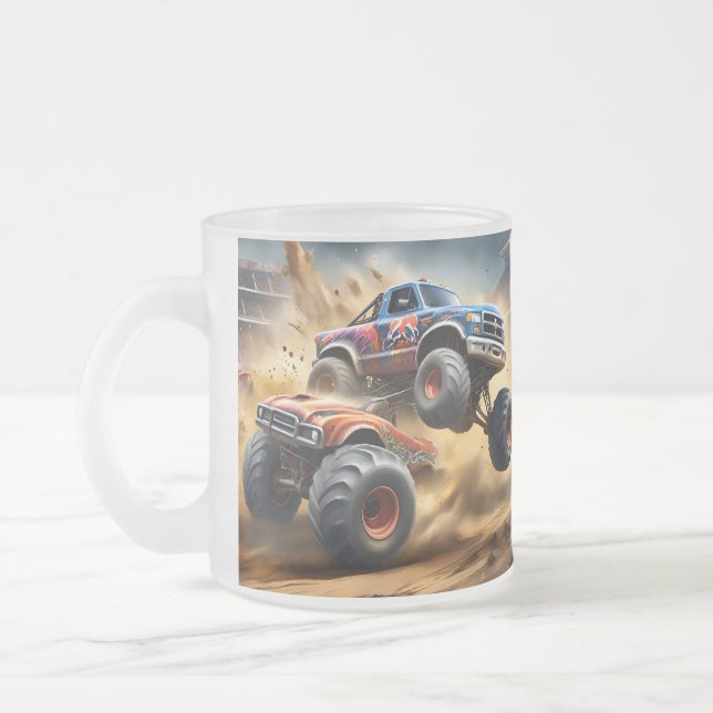 Taza De Cristal Esmerilado Caos en las ruedas: Monster Truck Smash Derby, (Izquierda)