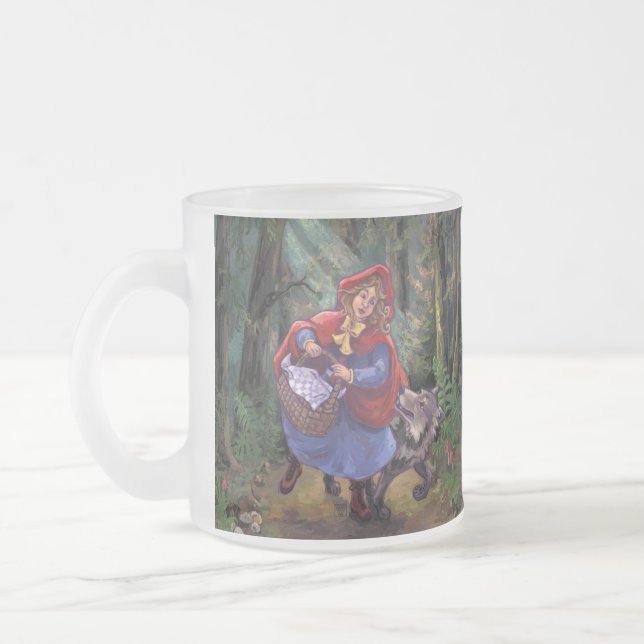 Taza De Cristal Esmerilado Caperucita Roja (Izquierda)