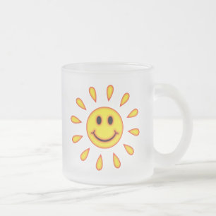 Taza De Cristal Esmerilado Cara de la sol