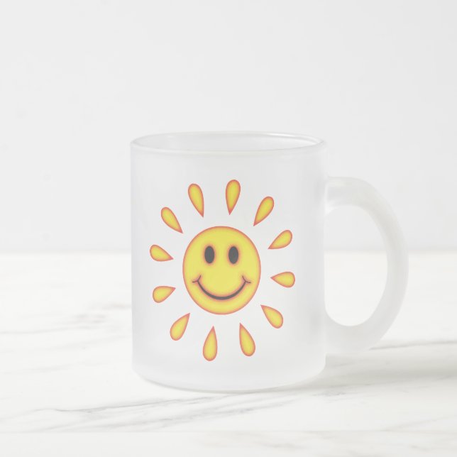 Taza De Cristal Esmerilado Cara de la sol (Derecha)