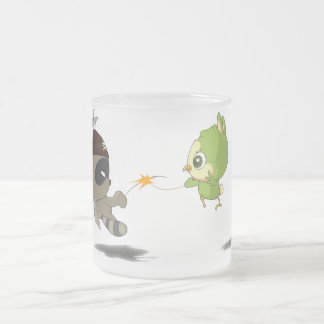 Taza De Cristal Esmerilado Carácter divertido del animado del dibujo animado