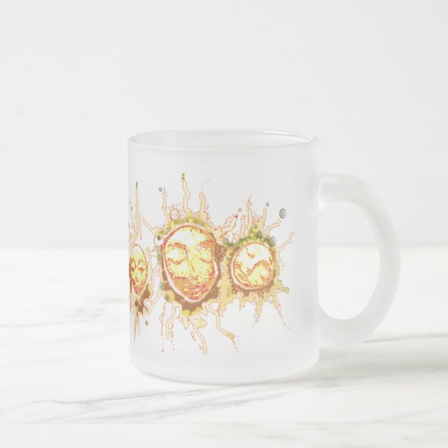 Taza De Cristal Esmerilado Caras del Sun (Derecha)