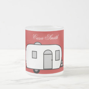 Taza De Cristal Esmerilado Caravana redondeada clásica vintage