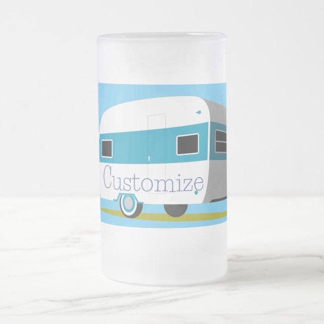 Taza De Cristal Esmerilado Caravana RV Thunder_Cove (Centro)