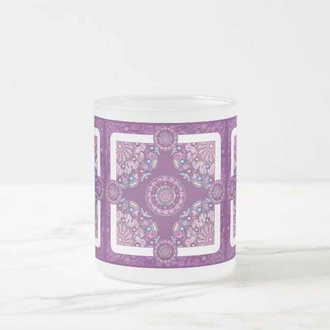 Taza De Cristal Esmerilado Cardinal red Rosace (Centro)