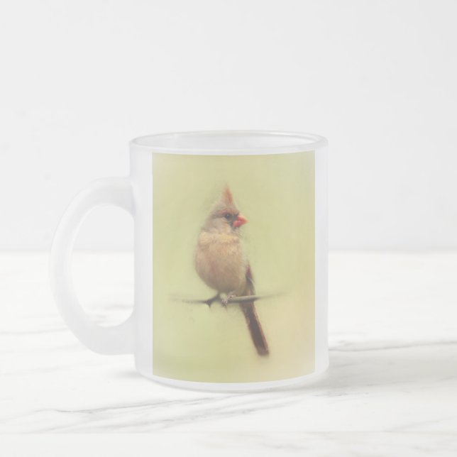 Taza De Cristal Esmerilado Cardinal Songbird (Izquierda)