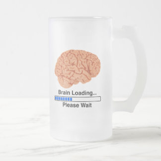 Taza De Cristal Esmerilado Cargamento del cerebro