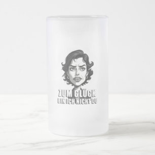 Taza De Cristal Esmerilado Caricatura con cita de "Por suerte…"