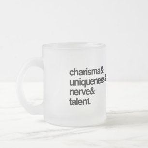Taza De Cristal Esmerilado Carisma Singularidad Nervio y Talento