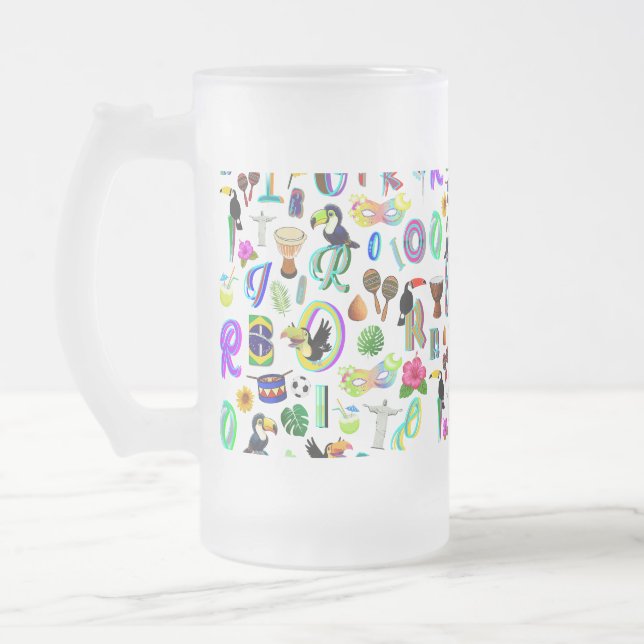 Taza De Cristal Esmerilado Carnaval (Izquierda)