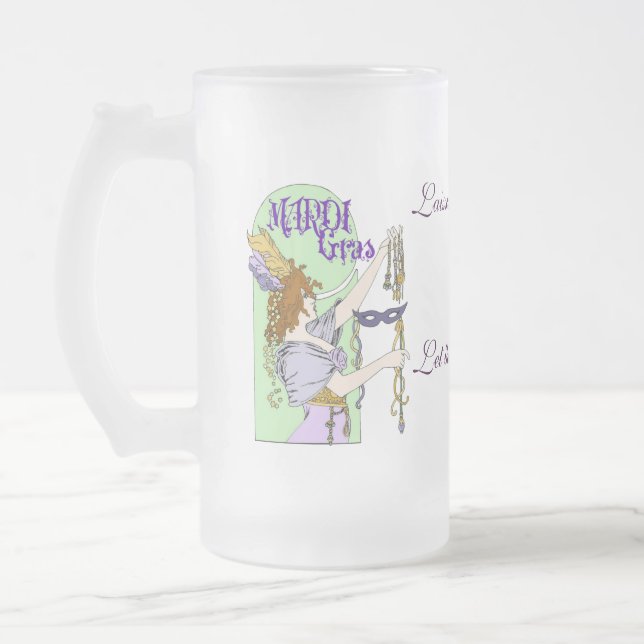 Taza De Cristal Esmerilado Carnaval de Mucha (Izquierda)