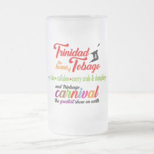 Taza De Cristal Esmerilado Carnaval de Trinidad y Tobago y nuestros platos fa