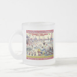 Taza De Cristal Esmerilado Carnaval del Agua de la Isla Coney, 1898