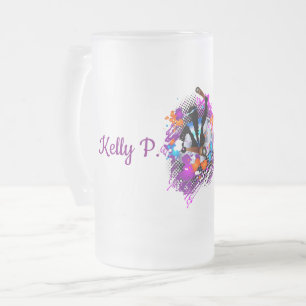 Taza De Cristal Esmerilado Carnaval vibrante abstracto Panman