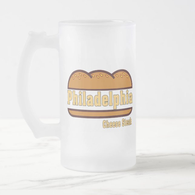 Taza De Cristal Esmerilado Carne de queso Filadelfia, (Izquierda)