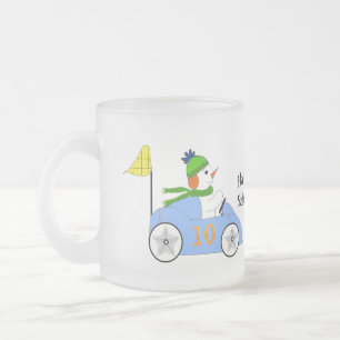 Taza De Cristal Esmerilado Carreras de Autos