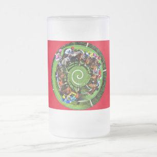 Taza De Cristal Esmerilado Carreras de caballo Mug