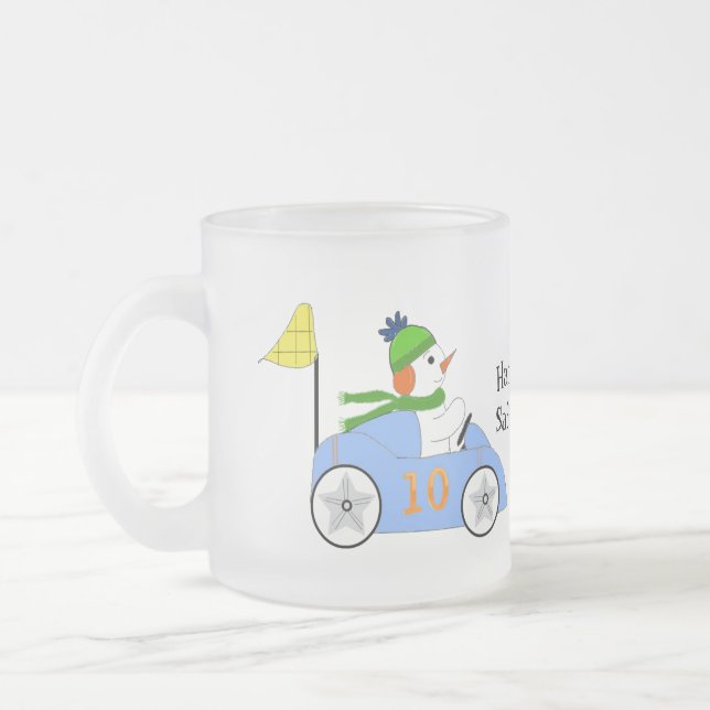 Taza De Cristal Esmerilado Carreras de coches (Izquierda)