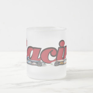 Taza De Cristal Esmerilado Carreras de coches