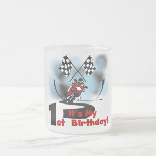 Taza De Cristal Esmerilado Carreras de motocicletas Primer cumpleaños camiset