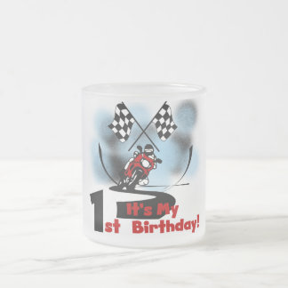 Taza De Cristal Esmerilado Carreras de motocicletas Primer cumpleaños camiset