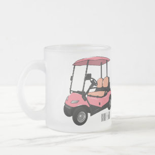 Taza De Cristal Esmerilado Carro de golf / ilustracion personalizado de coche