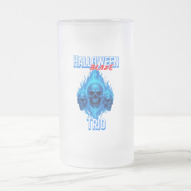 Taza De Cristal Esmerilado Cartas de juego - Trío de Balas de Halloween (Centro)
