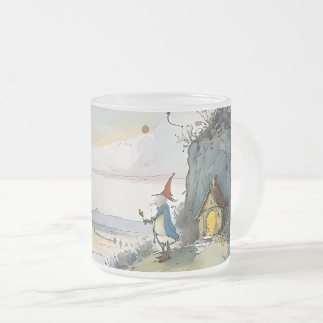 Taza De Cristal Esmerilado Cartoon wizard dreamscape (Anverso derecho)