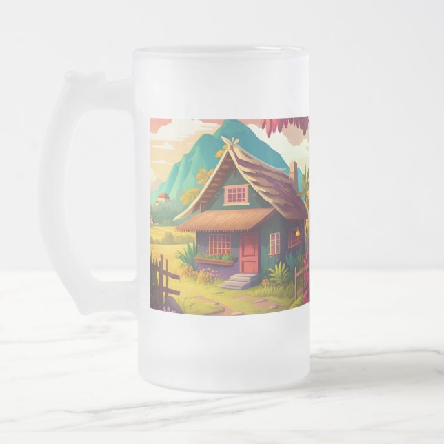 Taza De Cristal Esmerilado Casa tradicional filipina-36543 (Izquierda)