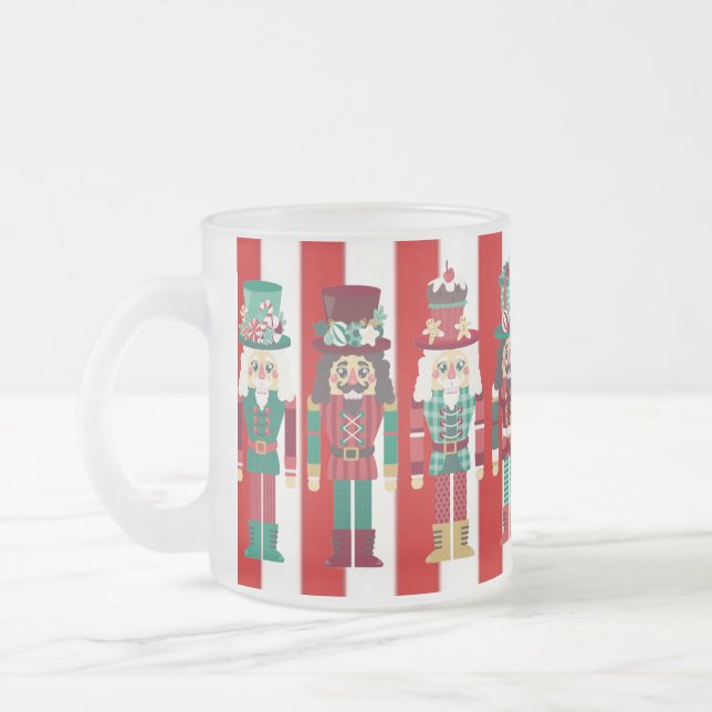 Taza De Cristal Esmerilado Cascanueces Navidad (Izquierda)