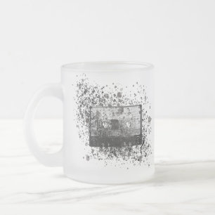 Taza De Cristal Esmerilado Casete audio retro