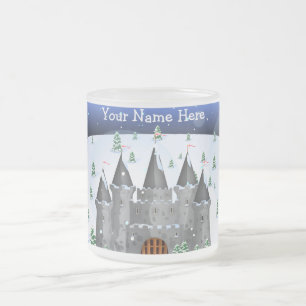 Taza De Cristal Esmerilado castillo de cuento de hadas Invierno