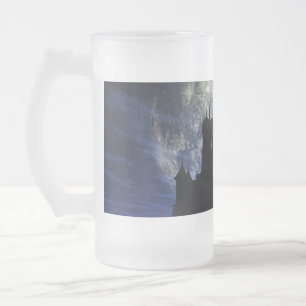 Taza De Cristal Esmerilado Castillo de fantasía durante la noche