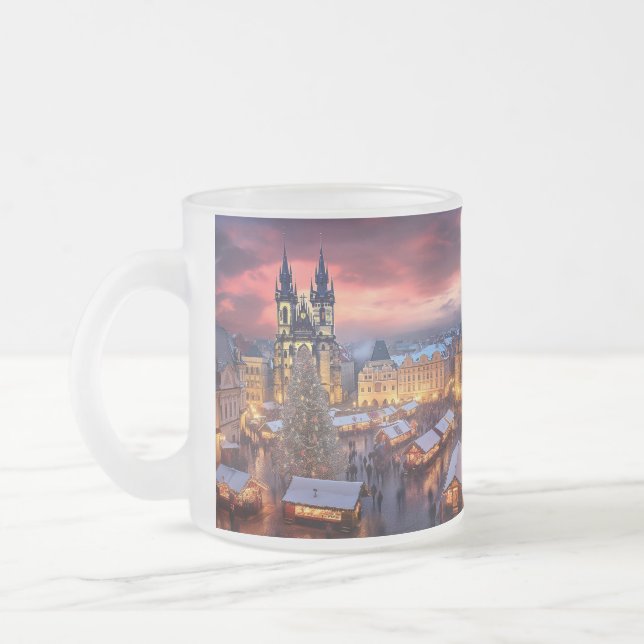 Taza De Cristal Esmerilado Castillo de Praga (Izquierda)