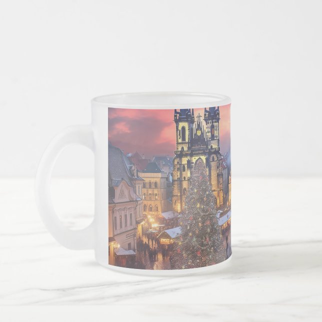 Taza De Cristal Esmerilado Castillo de Praga (Izquierda)