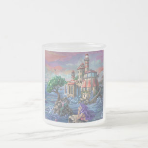 Taza De Cristal Esmerilado Castillo de Sirena