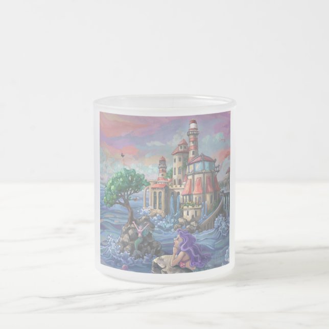 Taza De Cristal Esmerilado Castillo de Sirena (Centro)