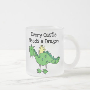 Taza De Cristal Esmerilado Castillo Dragón