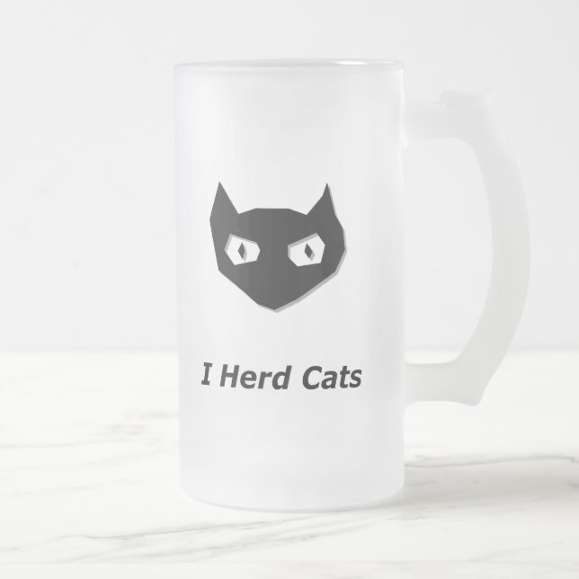 Taza De Cristal Esmerilado Cat Boo I Herd Gatos (Derecha)
