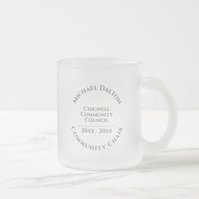 Taza De Cristal Esmerilado Cátedra comunitaria Café de vidrio escarpado Mug (Derecha)