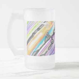 TAZA DE CRISTAL ESMERILADO CATEGORÍA CINTAS INCLINANDO DISEÑO DE ARTE ABSTRAC